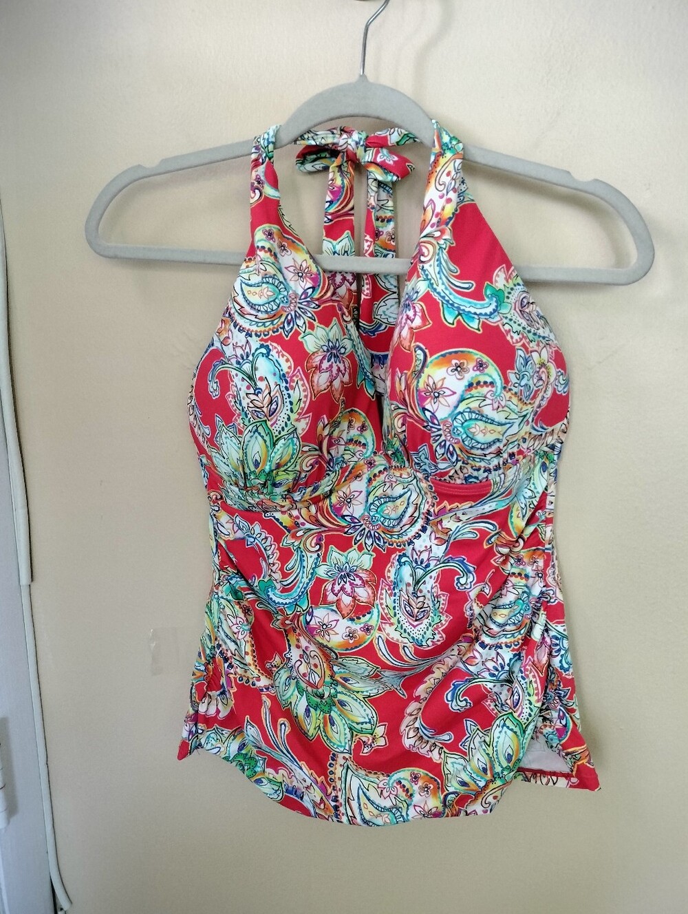 Lauren Ralph Lauren Sunrise Paisley Halter Tankini Top 12 Beach Pool Vacation